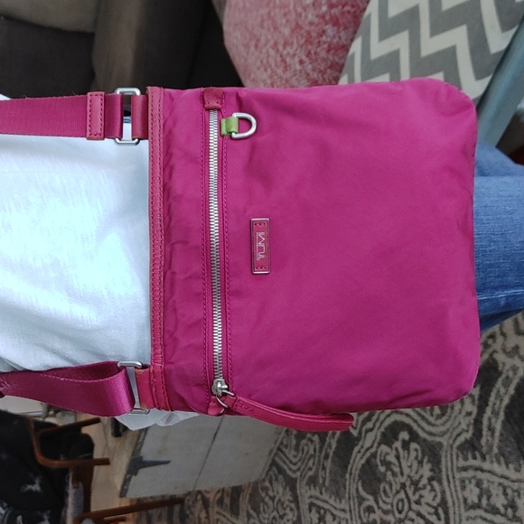 Tumi Bags Tumi Nylon Crossbody Purse Tote Rasberry Messenger Poshmark